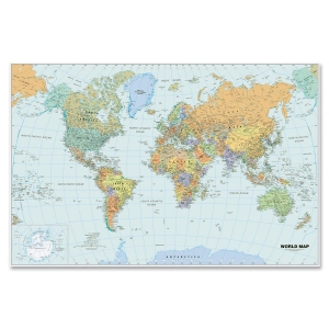 WORLD LAMINATED MAP 38 X 25