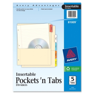 POCKETS N TABS INSERTABLE DIVIDERS