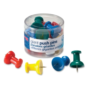 OFFICEMATE GIANT PUSH PINS 12/TUB