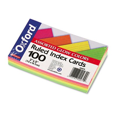 OXFORD GLOW INDEX CARDS 3X5