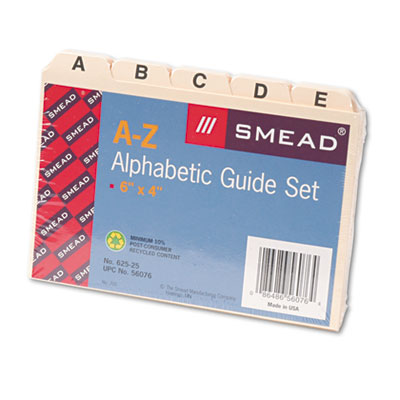 SMEAD A-Z INDEX CARD GUIDES 4 X 6