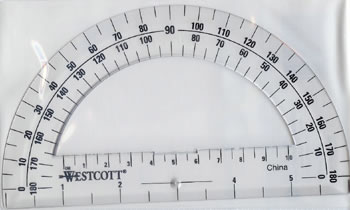 PROTRACTOR 6IN 180 DEGREE CLEAR