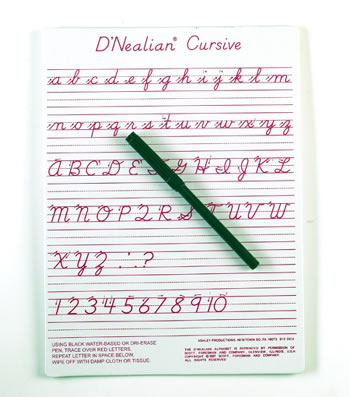 DNEALIAN CURSIVE WRITE-ON/WIPE-OFF