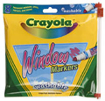 CRAYOLA 8CT WASHABLE WINDOW MARKERS