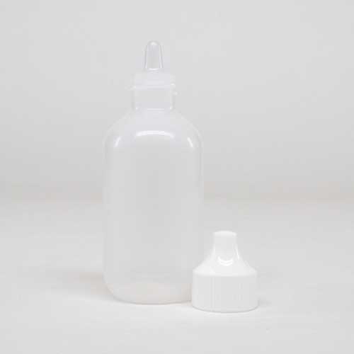 Bottle 60mL Polyethylene w/dropper plug & cap