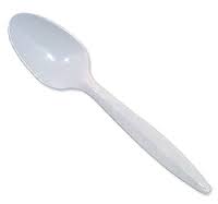Spoon, Plastic, White, Pack of 48 to 51