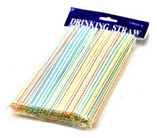 Straw, Plastic, Flexible, Pack