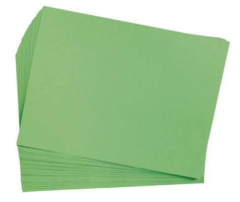 Construction paper, Green, 12x8", pack 50