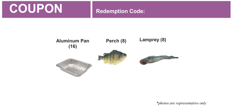 Specimen Refill Coupon for 8 Lamprey, 8 Perch, & 16 Aluminum Pans