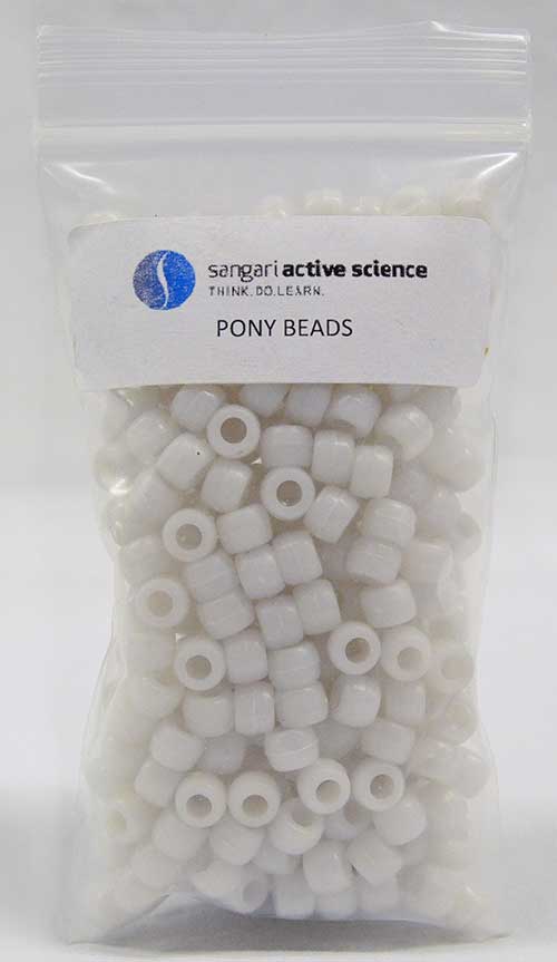 Beads, White, pack of 480