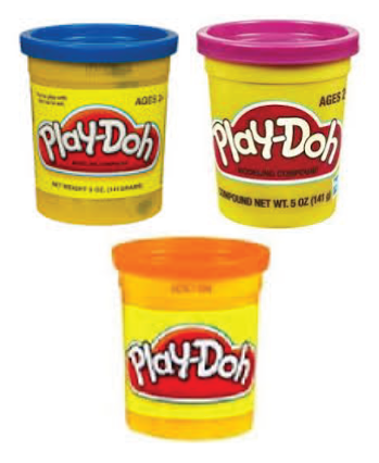 Playdoh can, 5 oz, 3 Different Colors