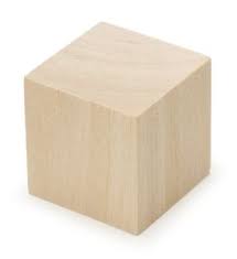 Wooden cube, 3/4" cube