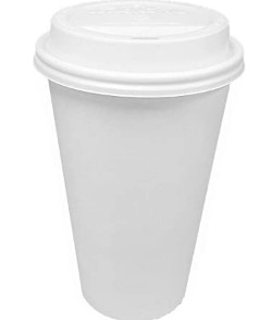 White Cup Paper, with Lid, 16 oz