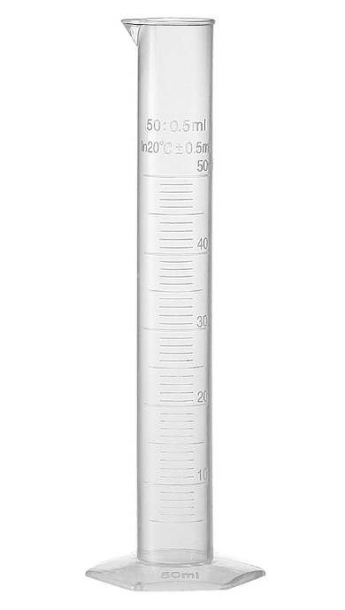 Graduated Cylinder, 50mL, Plastic or Glass