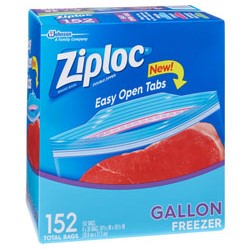 Ziploc Freezer Bag, Gallon, 150/Pack