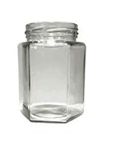 Hexagonal Glass Jar with Screw Lid