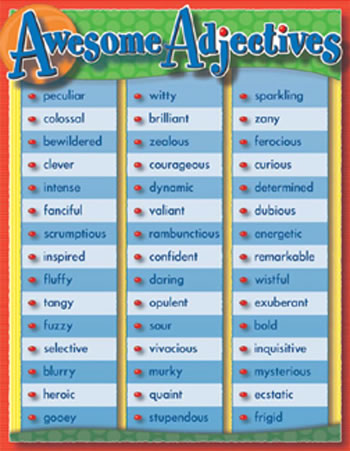 AWESOME ADJECTIVES CHARTLET