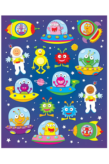 OUT OF THIS WORLD SHAPE STICKERS