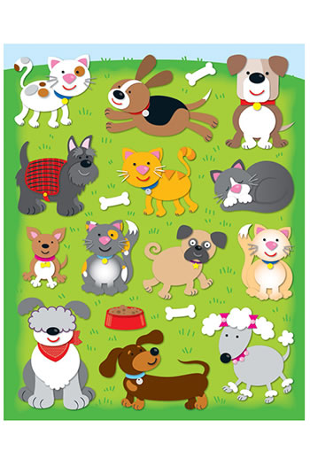 DOGS & CATS SHAPE STICKERS 78PK