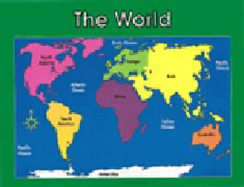 CHARTLET WORLD MAP 17 X 22