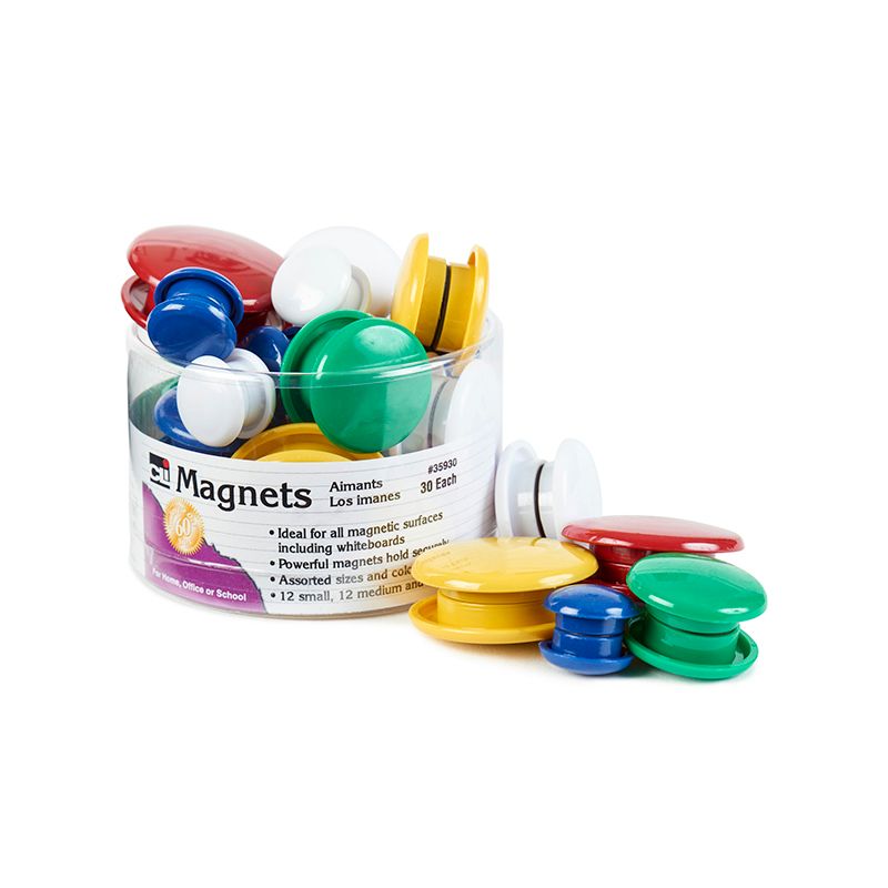 MAGNETS ROUND 30/TUB ASSORTED SIZES