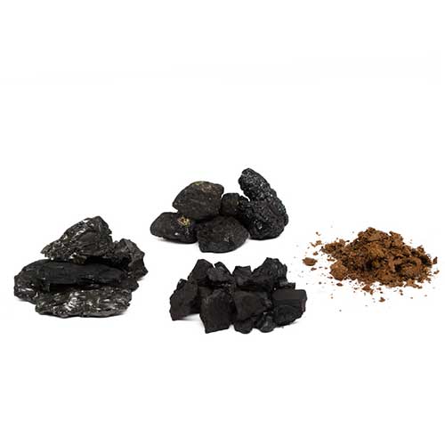 7Pack of Four types of Coal For Observation (Lignite, Anthracite, Bituminous and Peat)