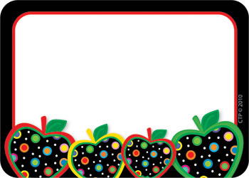 DOTS ON BLACK APPLES NAME TAGS