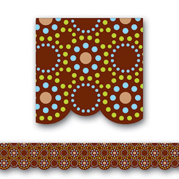 LOTS OF DOTS BROWN SHAPED BORDERS