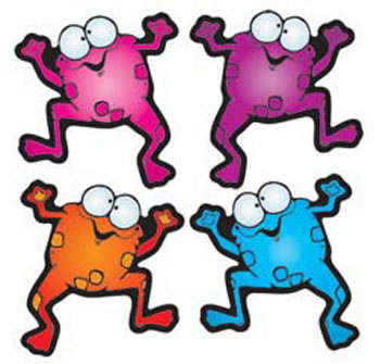 COLORFUL FROGGIES CUT-OUTS - ASSORT