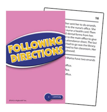 FOLLOWING DIRECTIONS PRACTICE CARDS
