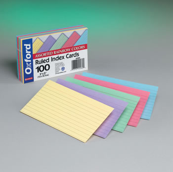 OXFORD COLOR-CODED INDEX CARDS 4X6