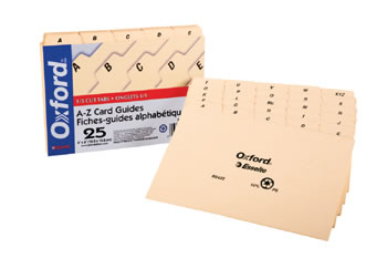 Oxford Poly Index Card Guides- A-Z or Monthly, 4x6, 5 Tab, Assorted