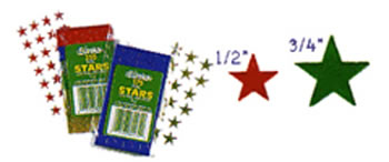 STICKERS FOIL STARS 1/2IN RED 250PK