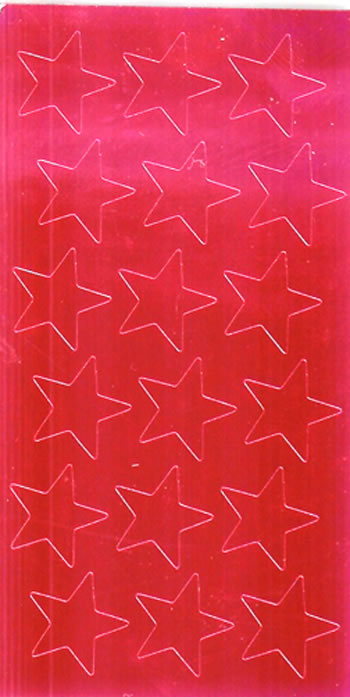 STICKERS FOIL STARS 3/4 INCH RED