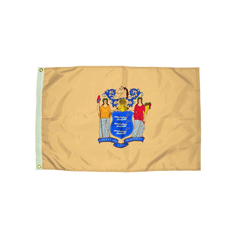 3X5 NYLON NEW JERSEY FLAG HEADING &