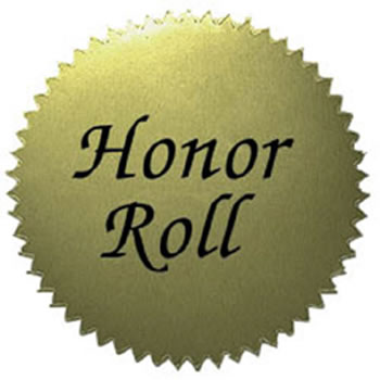 STICKERS GOLD HONOR ROLL 50/PK 2