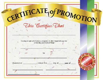 CERTIFICATES OF PROMOTION 30/PK