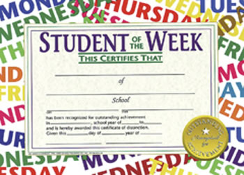 STUDENT OF THE WEEK 30/PK 8.5 X 11