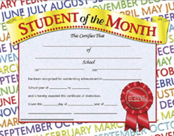 STUDENT OF THE MONTH 30PK 8.5 X 11