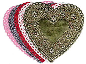 DOILIES 6 RED HEARTS 100/PK