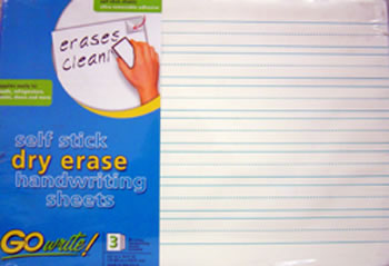 DRY ERASE SHEETS LINED 17 X 22 3PK