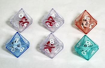 10 SIDED DOUBLE DICE SET OF 6
