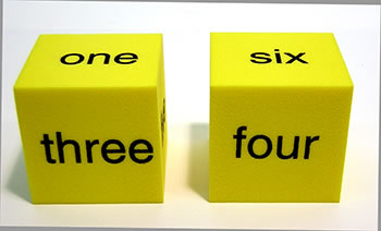 SPOT WORD NUMBER DICE SET OF 2