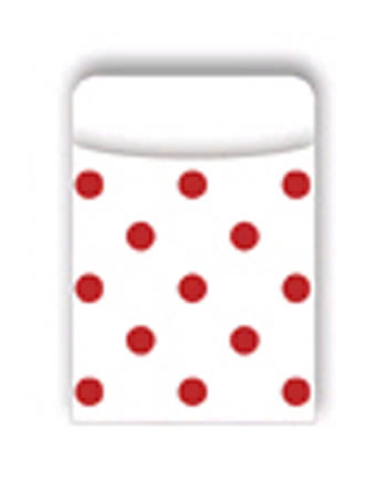 LIBRARY POCKETS RED & WHITE DOTS