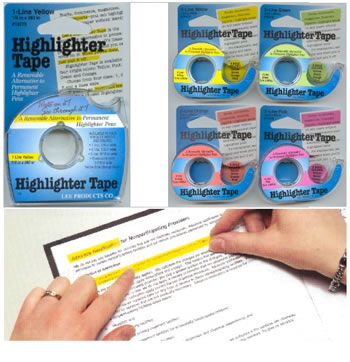 REMOVABLE HIGHLIGHTER TAPE 1 ROLL