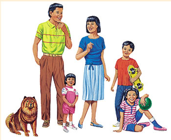 ASIAN FAMILY FLANNELBOARD SET