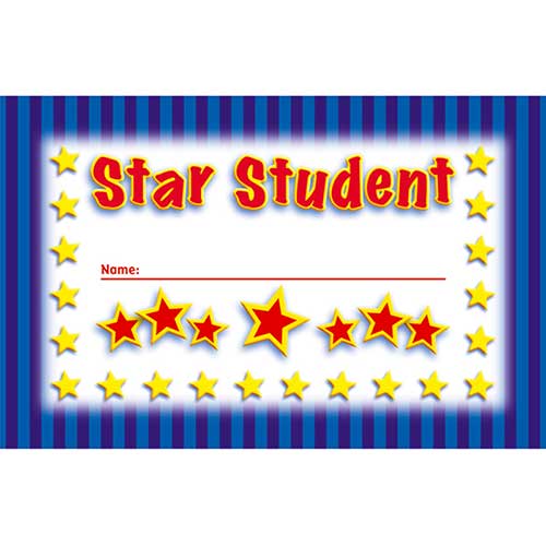 INCENTIVE PUNCH CARDS STAR STUDENT
