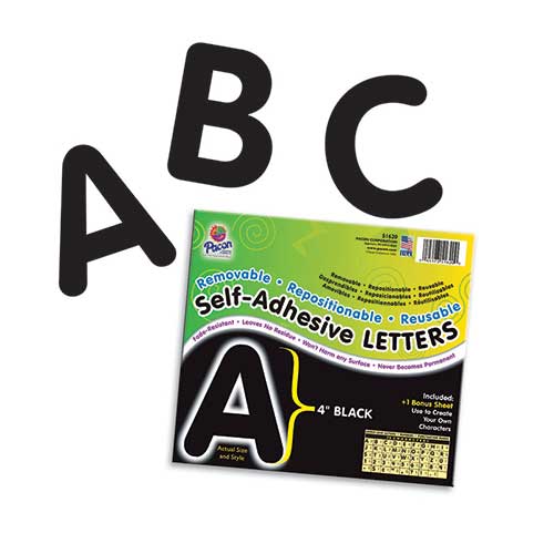 SELF ADHESIVE LETTER 4IN BLACK