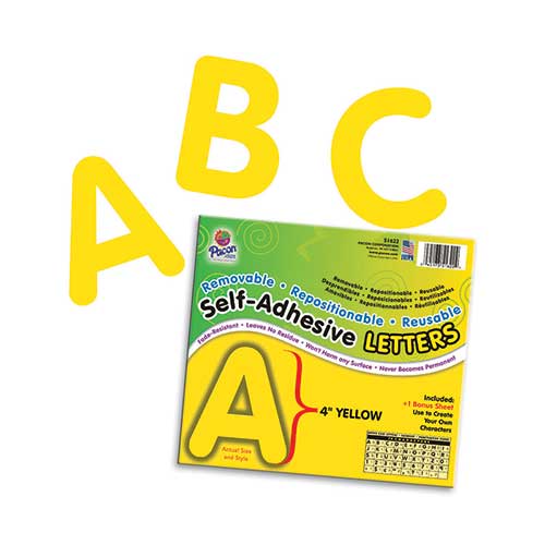 SELF ADHESIVE LETTER 4IN YELLOW