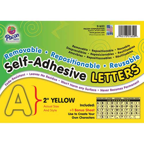 SELF ADHESIVE LETTER 2IN YELLOW